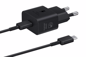 Originaal Samsung EP-T2510XBEGEU USB-C PD 25W GaN laadija USB-C - USB-C kaabliga, must, blisterpakend