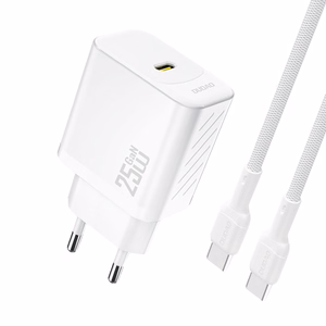 Dudao A27CEU PD 25W GaN USB-C seinalaadija USB-C kaabliga - valge