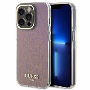 Guess GUHCP15LHDECMP iPhone 15 Pro 6.1" roosa/roosa hardcase IML Faceted Mirror Disco Iridescent
