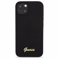 Guess GUHMP13MLSLMGBK iPhone 13 6.1" must/must kõvakaaneline silikoonist kiri kuldne logo Magsafe
