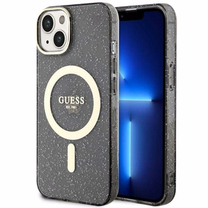 Guess GUHMP14MHCMCGK iPhone 14 Plus 6.7" чёрный/чёрный hardcase Glitter Gold MagSafe