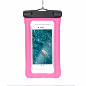 Waterproof bag jaoks mobile phone with plastic closing AIRBAG rose roosa
