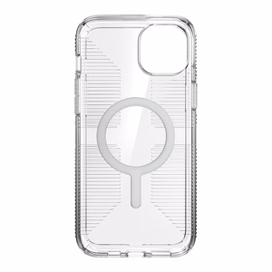 Speck GemShell Grip MagSafe ümbris seadmele iPhone 15 Plus / 14 Plus, läbipaistev kroomivärvi detailidega