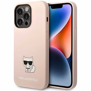 Karl Lagerfeld KLHCP14LSLCTPI iPhone 14 Pro 6.1 "hardcase light roosa / light roosa Silicone Choupette Body