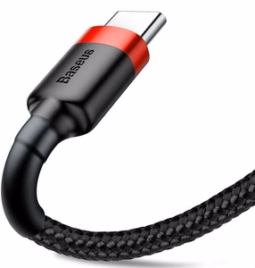 Baseus cable Cafule USB - USB-C 2,0 m 2A punane-must
