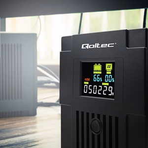 Qoltec 53770 katkematu toiteallikas (UPS) Line-Interactive 1.5 kVA 900 W 2 AC pistikupesa