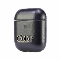 Audi Leather Big Logo Ümbris jaoks AirPods 1 / 2 - must