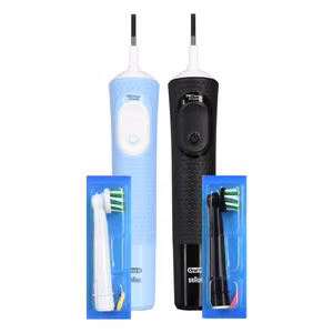 Oral-B Vitality Pro Duo – laetav elektriline hambahari, 2 harjapead, 3 puhastusrežiimi, must/sinine/valge
