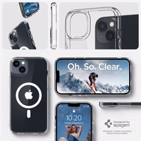 Spigen Ultra Hybrid Mag ümbris MagSafe'iga iPhone 14-le - läbipaistev/valge