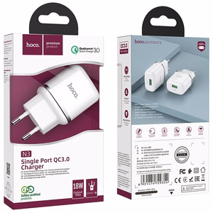 Phone Laadija Hoco USB A QC3.0 3A 18W N3 valge