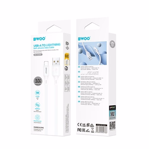 BWOO X329L silikoonkaabel USB – Lightning 3A 1m valge