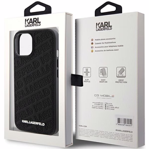 Karl Lagerfeld Quilted K Pattern case for iPhone 15 Plus / 14 Plus - black