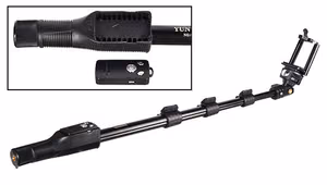 Selfie Stick - PROFESSIONAL - with Detachable Bluetooth Remote Control in handle - Type 5 Must