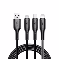 WiWU - Starlink Series Data Kaabel Wi-045E 3w1 USB A to USB C, Micro USB, Lightning 3,1A 1m - must