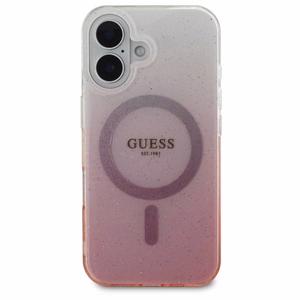 Guess IML Glitter Gradient MagSafe iPhone 16 Ümbris - roosa