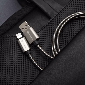 Kaabel USB A to Lightning Forcell F-Energy 2,4A 12W Metal 2 m C236 hõbedane