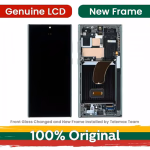 LCD ekraan ühilduv Samsung S918 S23 Ultra raamiga / Phantom Black / (taastatud: Telemax)