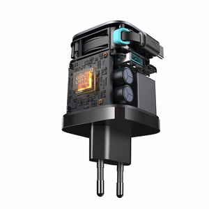 Joyroom JR-TCL02 65W USB-A USB-C GaN laadija koos built-in USB-C kaabel - must