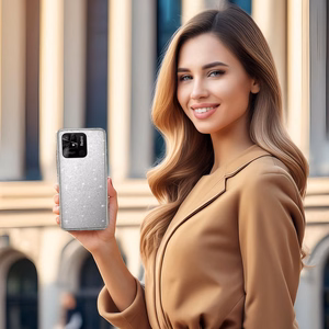 Crystal Glitter Ümbris jaoks Xiaomi Redmi 10C Hõbedane