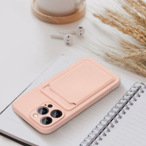 Ümbris jaoks iPhone 15 PRO Card Ümbris roosa