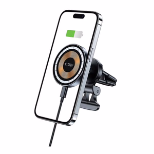Tech-Protect MM15W-V5 Car Phone Hoidja koos MagSafe 15W Induktiivne Laadija jaoks Air Vent - must