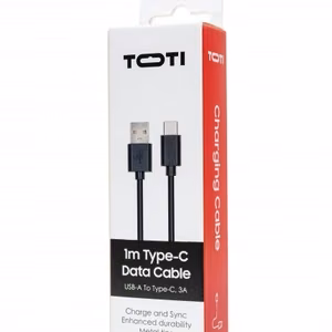 SEEK TOTI USB-A kuni Type-C, 1 m PVC andmekaabel 3A, must