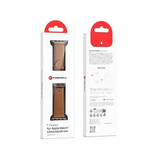 Strap to Apple Watch Forcell F-Design FA20 holes eco-friendly leather 42 / 44 / 45 / 49 mm brown