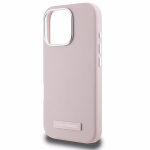 Karl Lagerfeld FW Metal Plate MagSafe iPhone 16 Pro Ümbris - roosa