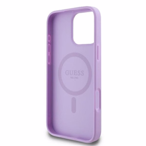 Guess Saffiano Peony Classic Logo MagSafe Чехол iPhone 16 Pro Max - фиолетовый