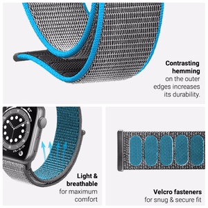 Crong Nylon Reflex Sport rihm Apple Watch 44 / 45 / 46 / 49 mm kellale, must