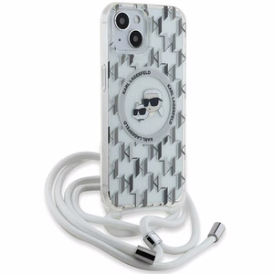 Karl Lagerfeld IML Crossbody Monogram Karl & Choupette Head MagSafe Ümbris jaoks iPhone 15 / 14 / 13 - läbipaistev