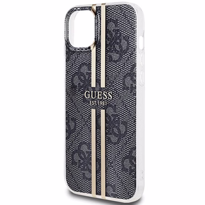 Guess IML 4G kuldne Stripe ümbris jaoks iPhone 15 Plus / 14 Plus - must