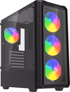 Savio Noctis Glass RGB Cube korpus, must
