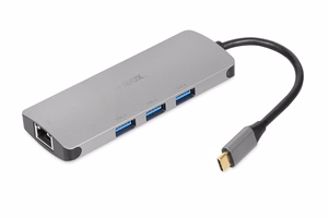 iBox IUH3RJ4K USB-jaotur USB Type-C 5000 Mbit/s Hõbe