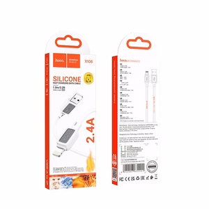 Kaabel USB A to Lightning Hoco 2,4A 1 m X108 valge