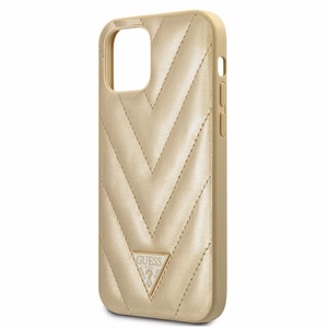 Guess GUHCP12SPUVQTMLBE iPhone 12 mini 5.4" золотой/золотой жёсткий чехол V-Quilted Collection
