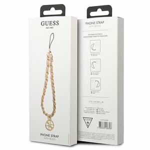GUESS phone strap GUSTSAS4P (Chain Metal 4G Charm) roosa