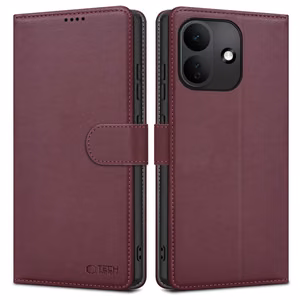 Tech-Protect Wallet ümbris Xiaomi Redmi Note 17 Pro 5G jaoks, bordoopunane