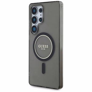 GUESS ümbris jaoks SAMSUNG S25 Ultra GUHMS25LHFGEREK (Magnetic IML Glitter Circle) must