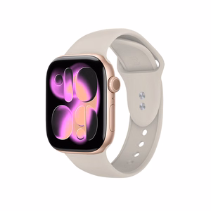Crong Liquid vedelast silikoonist rihm Apple Watchile 38/40/41/42 mm, kivibeež
