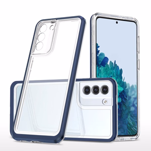 Чехол Clear 3in1 для Samsung Galaxy S23+ силиконовый с рамкой синий