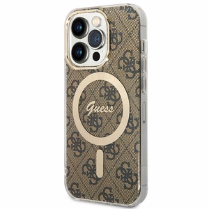 Guess IML 4G MagSafe ümbris jaoks iPhone 15 Pro - brown