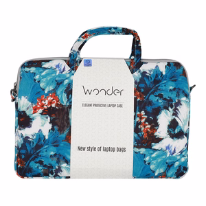 Wonder Briefcase Laptop 15-16 inches valge poppies