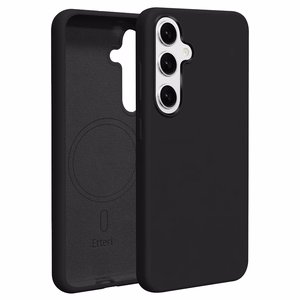 Силиконовый чехол Etteri Mag для Samsung Galaxy S25 Plus чёрный