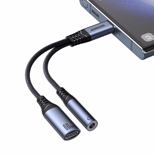 Joyroom SY-C02 2in1 DAC adapter USB-C to USB-C / 3.5 mm mini jack - must