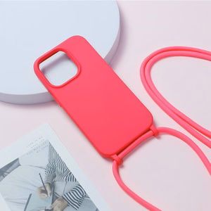 Strap Silicone Ümbris jaoks Iphone 15 Plus design 1 roosa