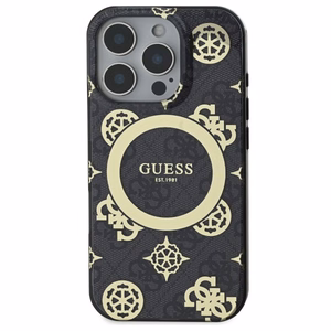 Guess IML Peony jaoks 4G Background MagSafe ümbris jaoks iPhone 16 Pro - must