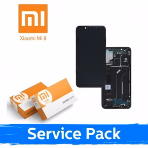 LCD ekraan ühilduv Xiaomi Mi 8 raamiga / kuldne / (Service Pack)
