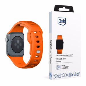 3mk silikoonrihm Apple Watchile, 38/40/41/42 mm, oranž, väike suurus
