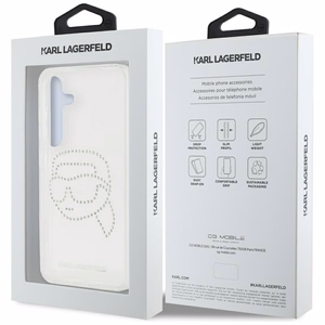 Ümbris Karl Lagerfeld Rhinestones Karl Head Logo Samsung Galaxy S25 läbipaistev